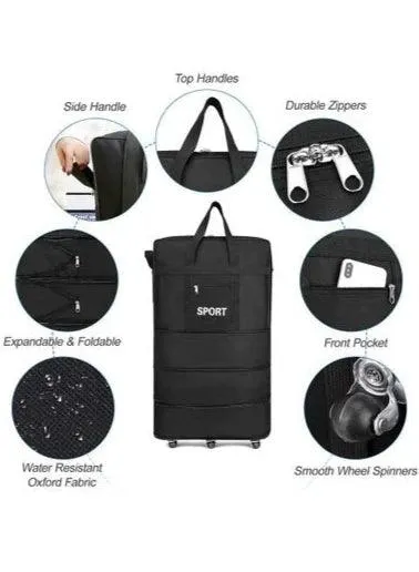 Extra Large Foldable Travel Bag With 5 Wheels up to 35 kg Capacity – ELW7044