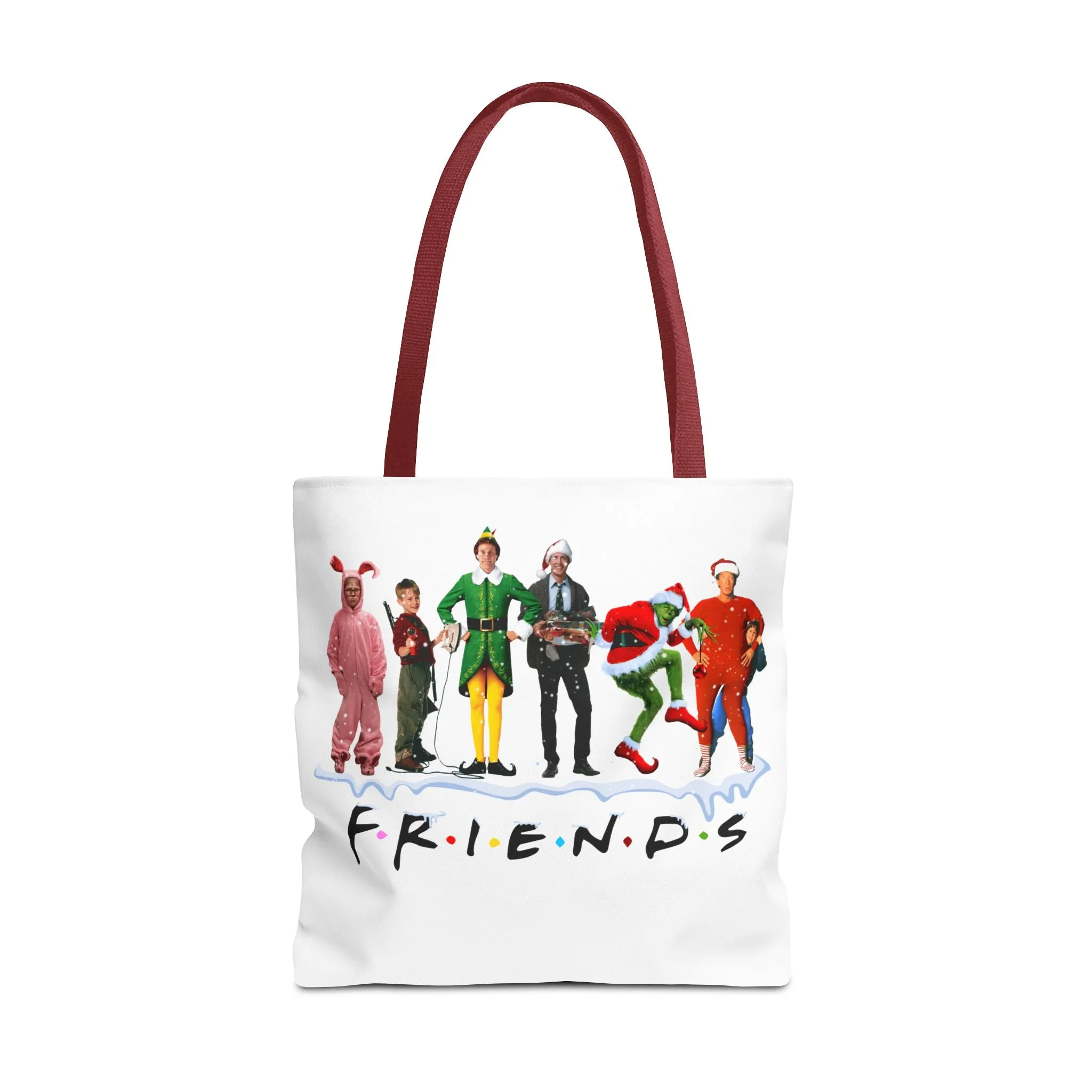 Festive Friends Tote Bag - Holiday Season Canvas Carryall