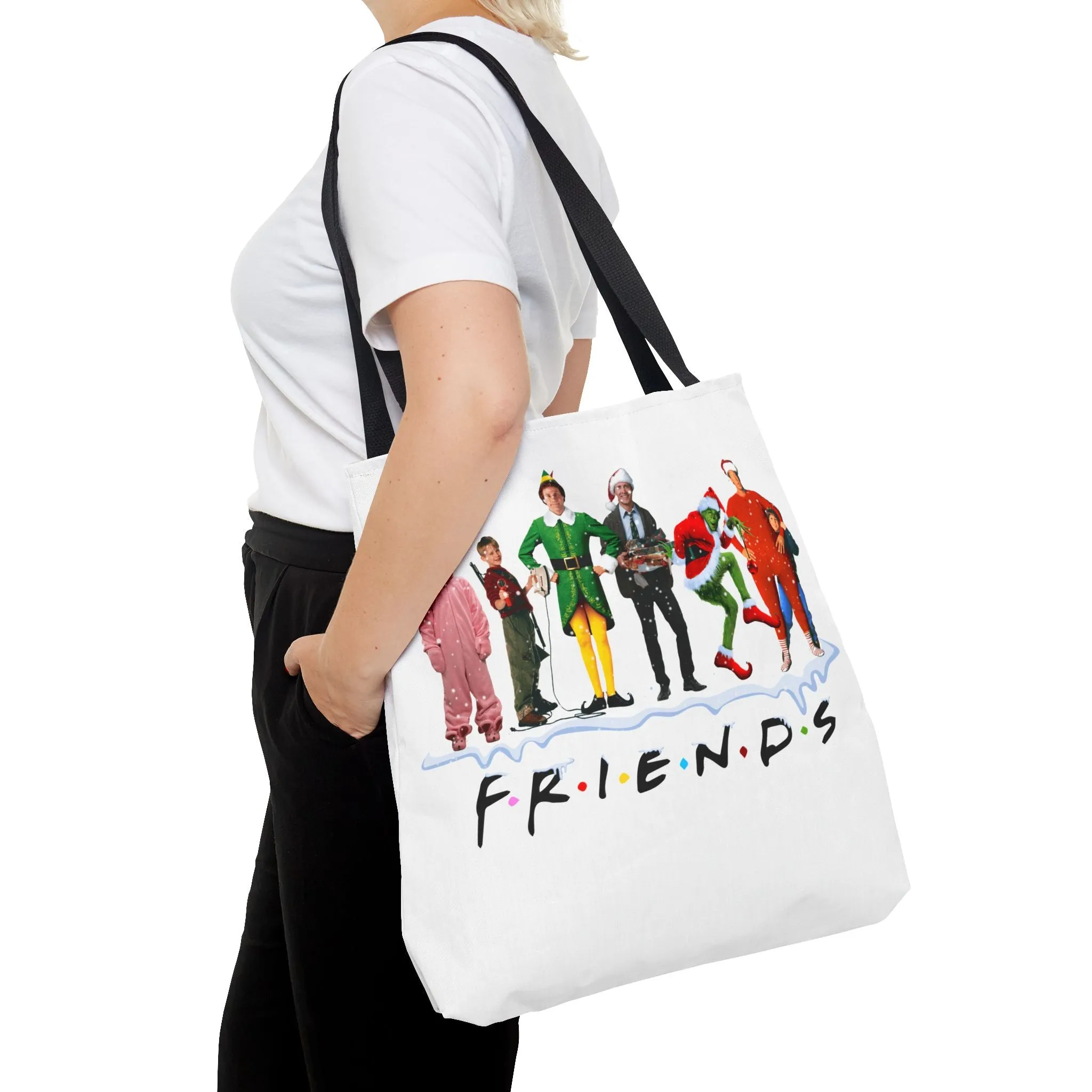 Festive Friends Tote Bag - Holiday Season Canvas Carryall