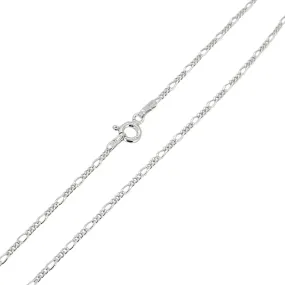 Fine Silver Chain Necklace for Women | 1.3MM Figaro Chain Necklace | Made in Italy