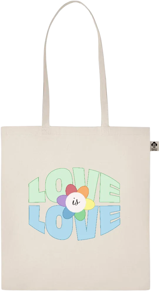 Flower Love is Love Design - Essential ecru organic cotton tote bag