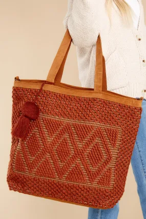 For The Essentials Rust Woven Bag