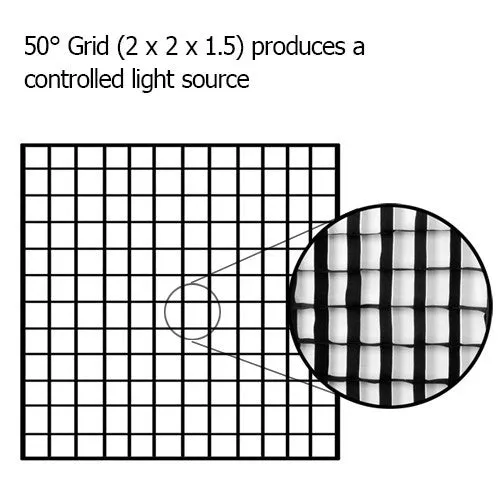 Fotodiox Pro Foldable Softbox PLUS Grid (Eggcrate) with Quantum Qflash Speedring for Quantum, TRIO Flash and Compatible Strobes