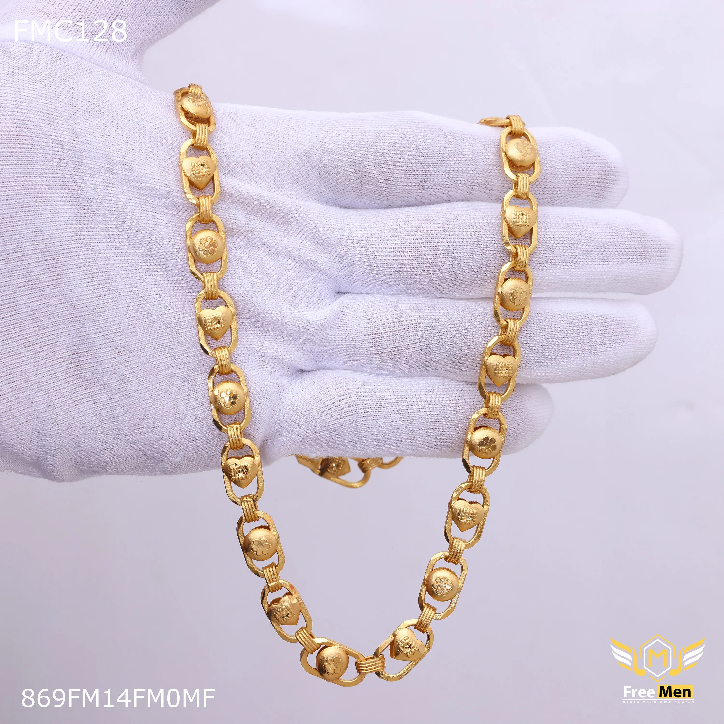 Freemen Beautiful Heart to Ball One by One Chain for Man  - FMC128