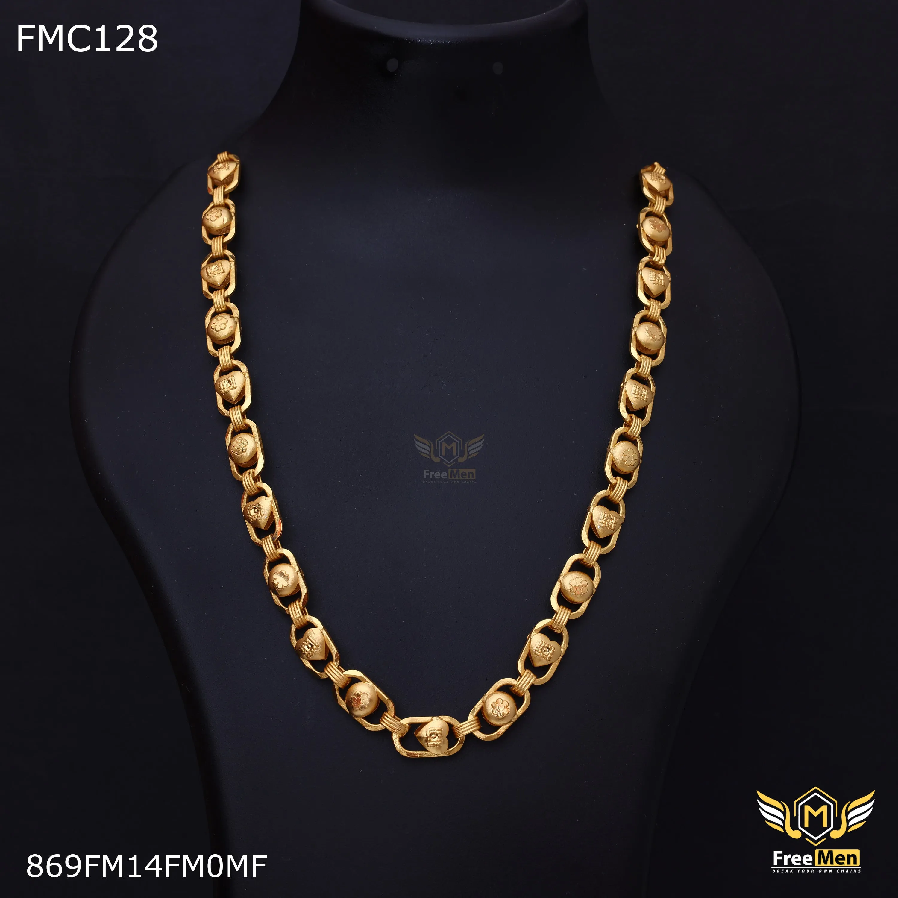 Freemen Beautiful Heart to Ball One by One Chain for Man  - FMC128