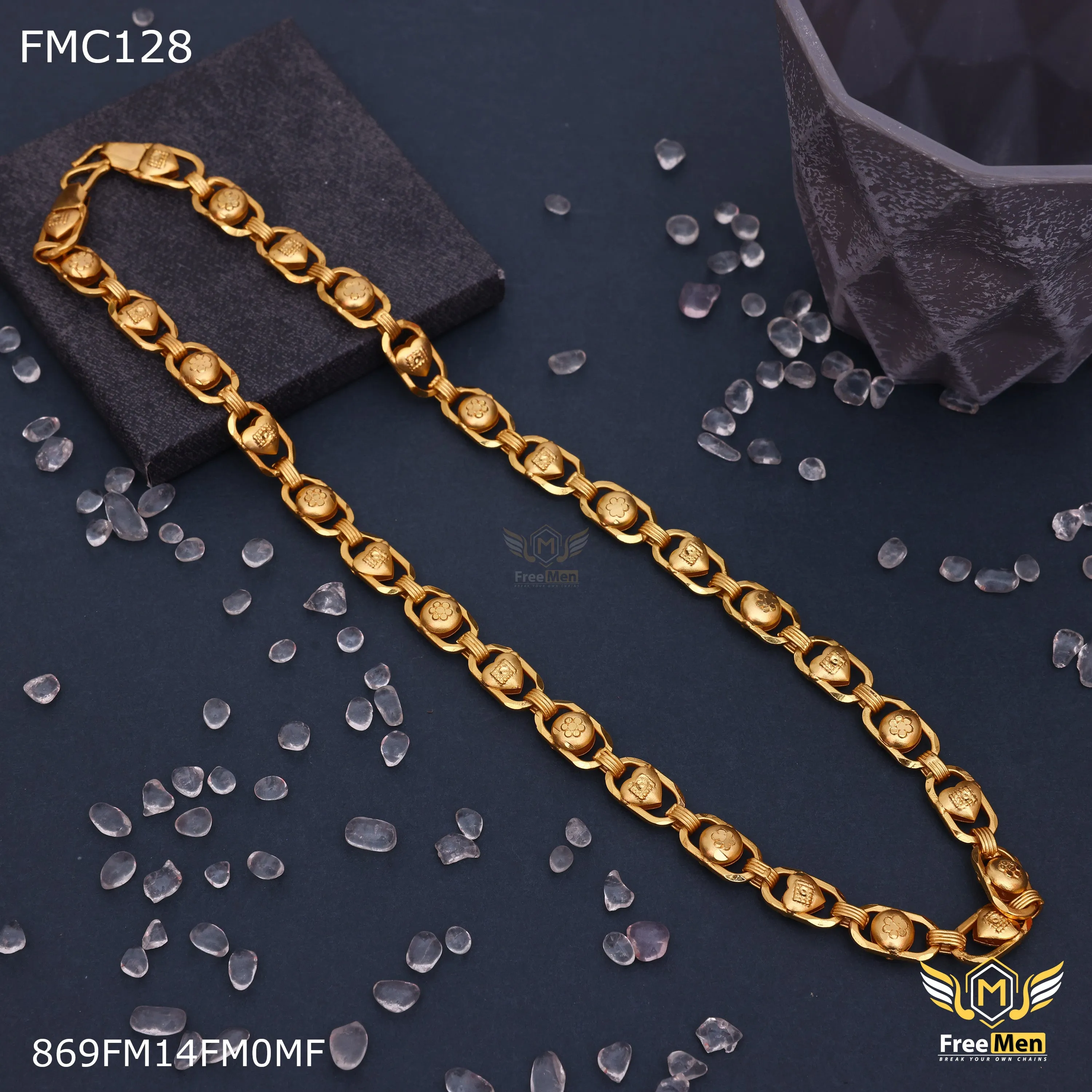 Freemen Beautiful Heart to Ball One by One Chain for Man  - FMC128