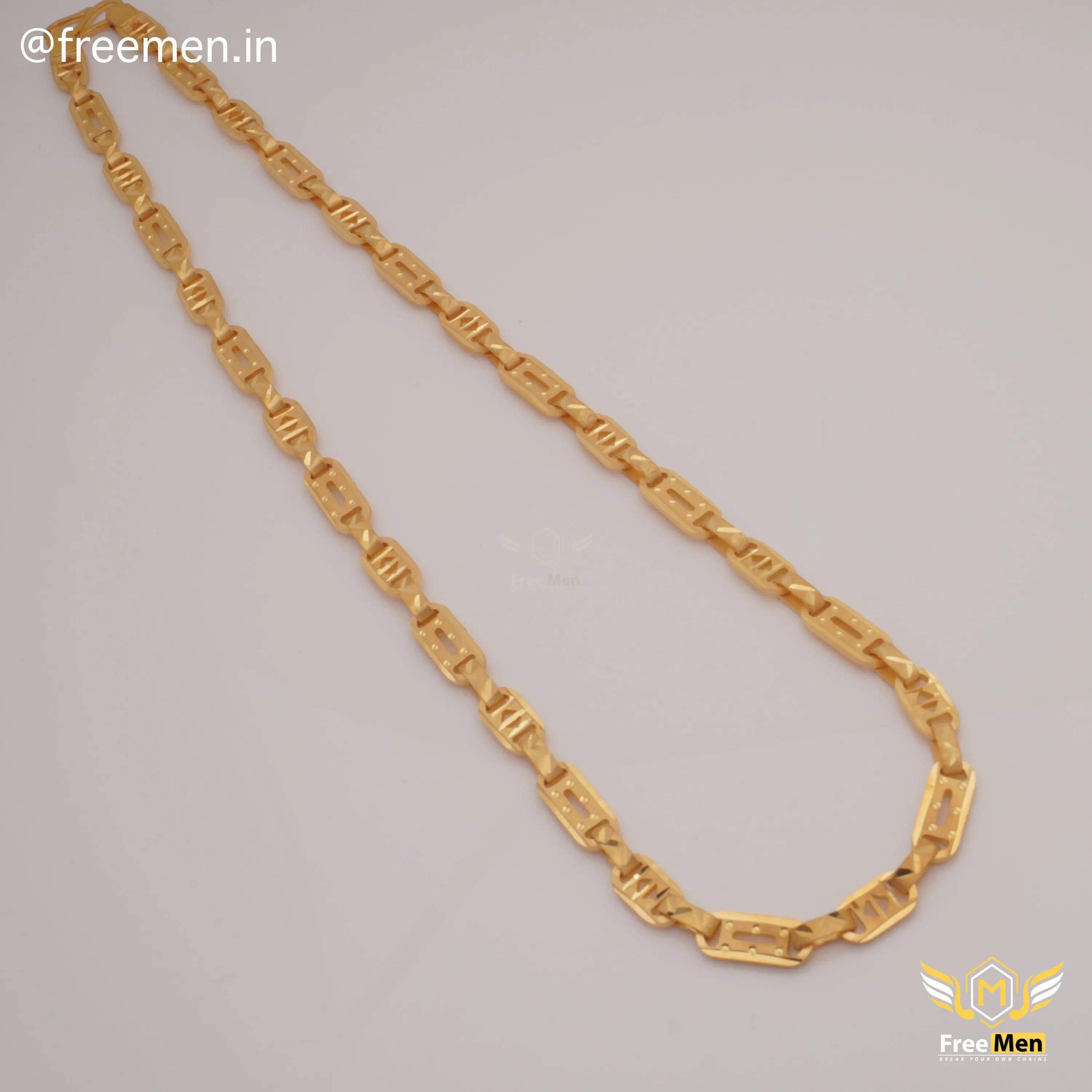 Freemen Beautiful Premium Quality Laser Gold Plated Chain - FMG367