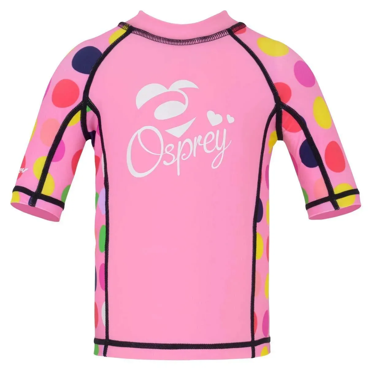 Girls Short Sleeve Dotty Rash Vest