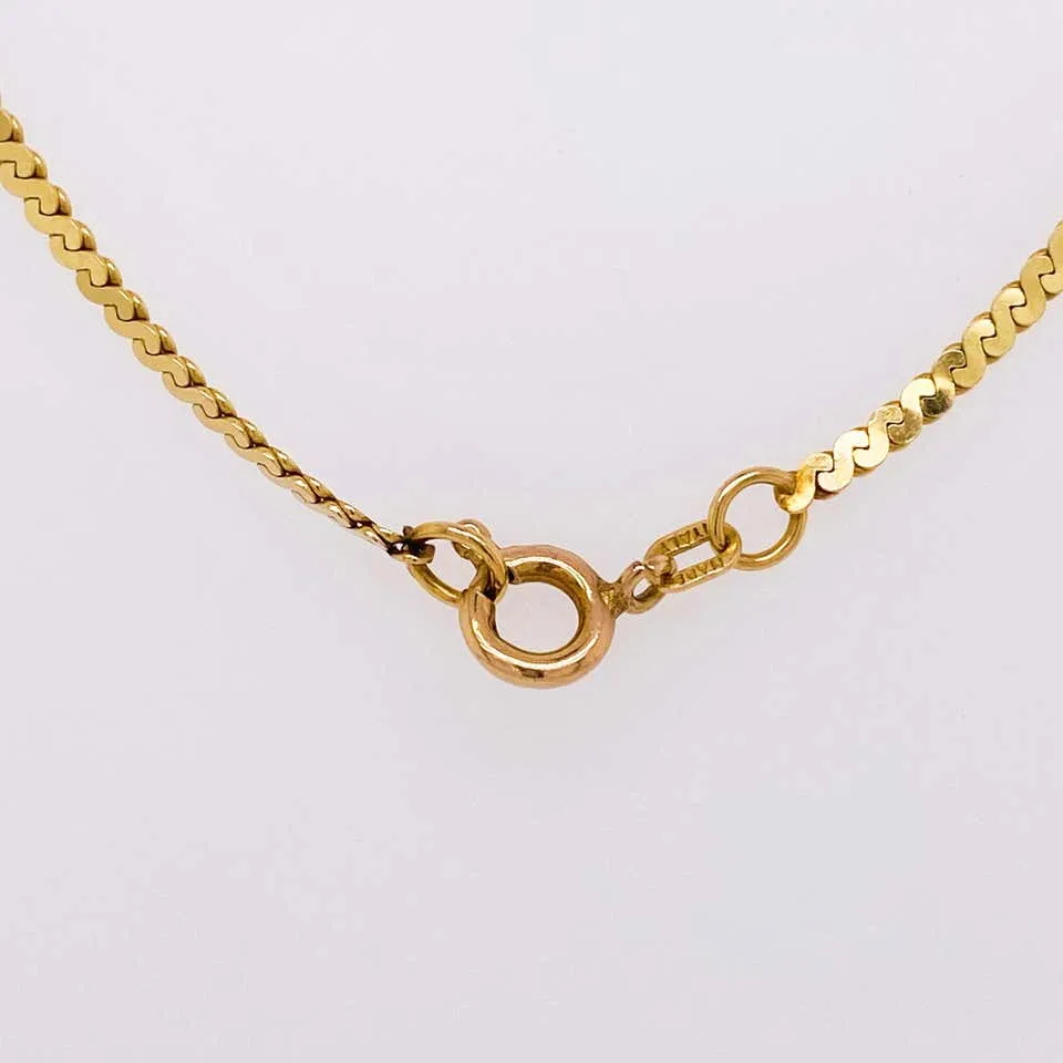 Gold Serpentine Chain in 14 Karat Yellow Gold, Flat Link Wide Chain