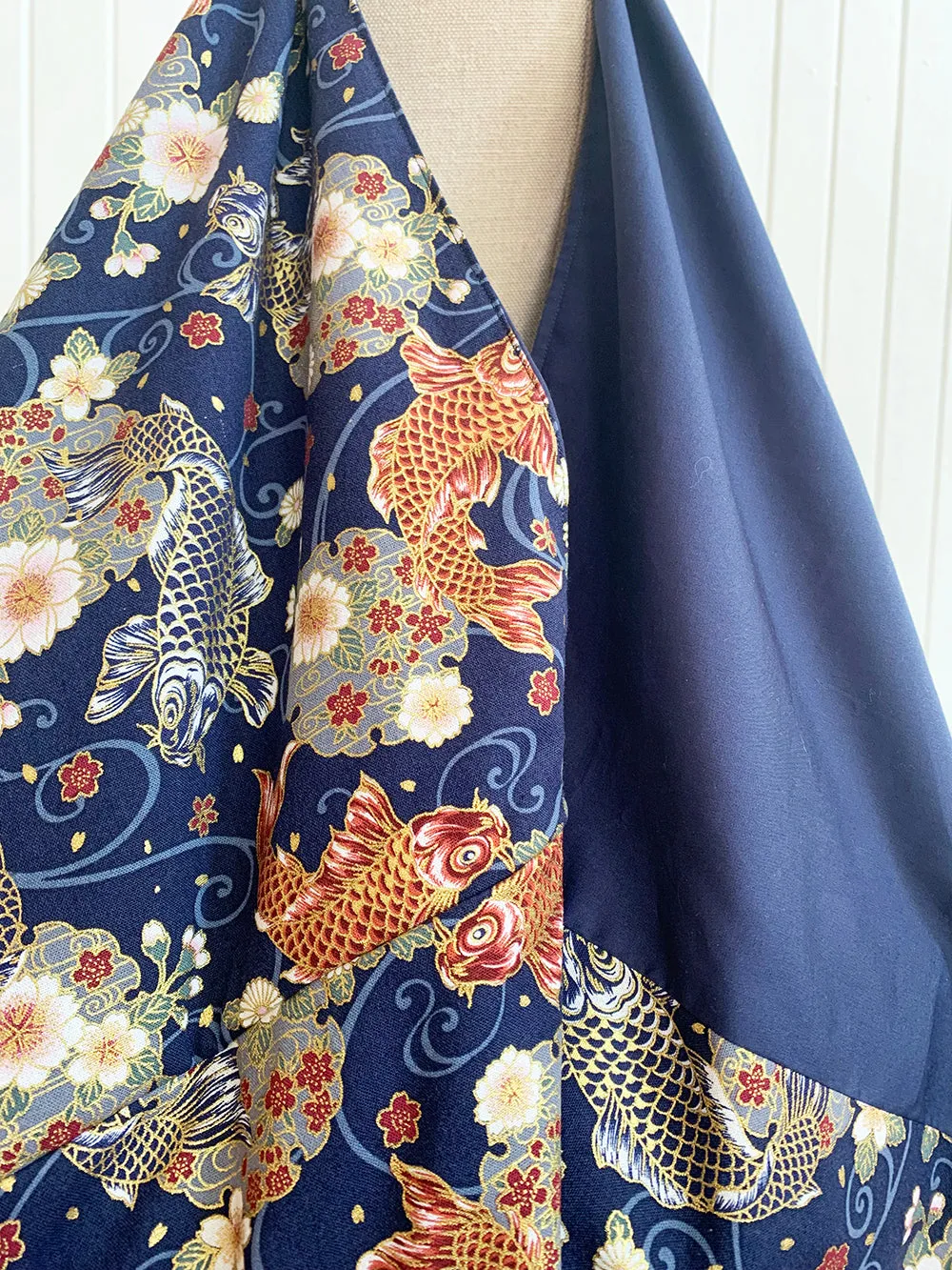 *Handmade* Origami bag | Market bag | Koi (Navy Blue)