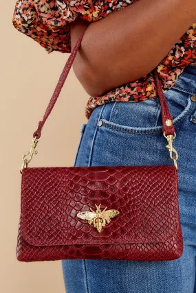 Hearts Aflutter Maroon Bag