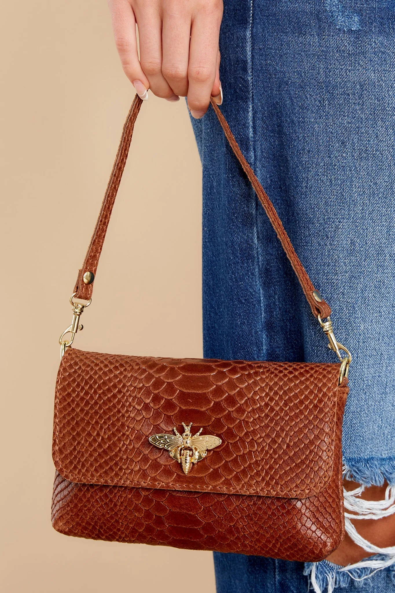 Hearts Aflutter Tan Bag