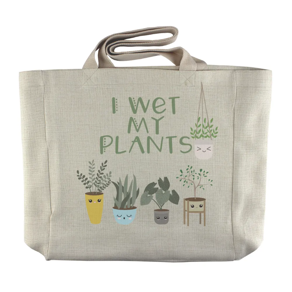 I Wet My Plants | Houseplant Themed Reusable  Grocery Tote