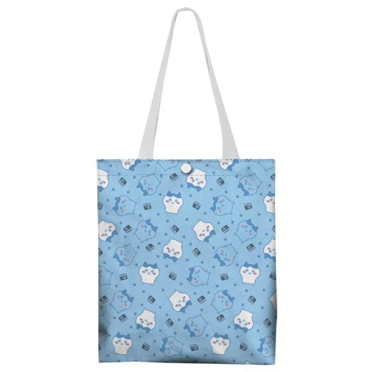 Japanese Cartoon Chiikawa Canvas Tote Bag | Full Screen ChiiKawa Hachiware Usagi - Shopping Shoulder Tote Bag