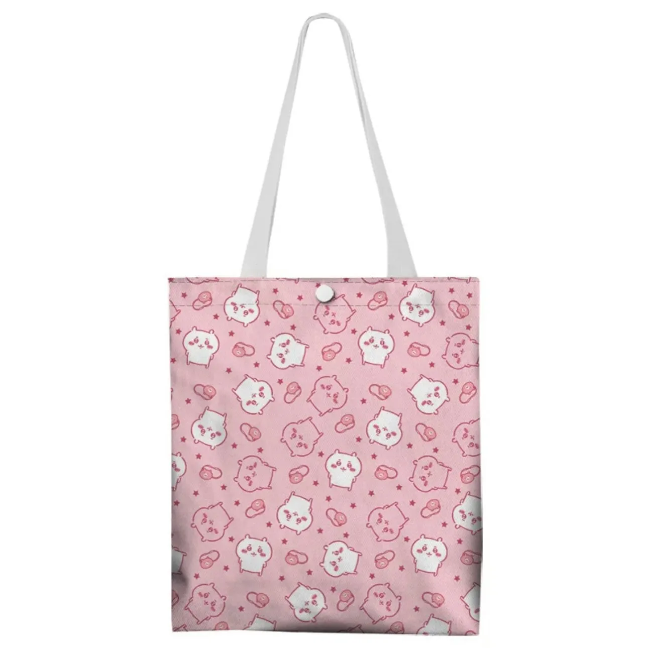 Japanese Cartoon Chiikawa Canvas Tote Bag | Full Screen ChiiKawa Hachiware Usagi - Shopping Shoulder Tote Bag