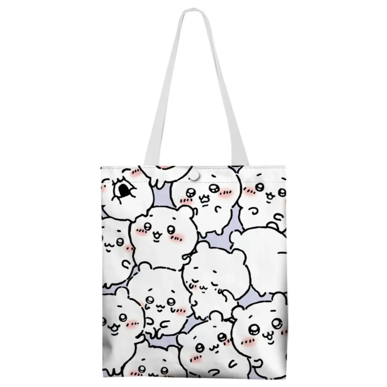 Japanese Cartoon Chiikawa Canvas Tote Bag | Full Screen ChiiKawa Hachiware Usagi - Shopping Shoulder Tote Bag