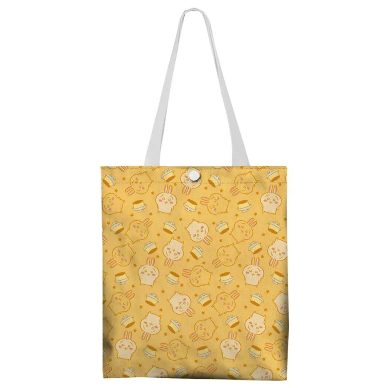 Japanese Cartoon Chiikawa Canvas Tote Bag | Full Screen ChiiKawa Hachiware Usagi - Shopping Shoulder Tote Bag