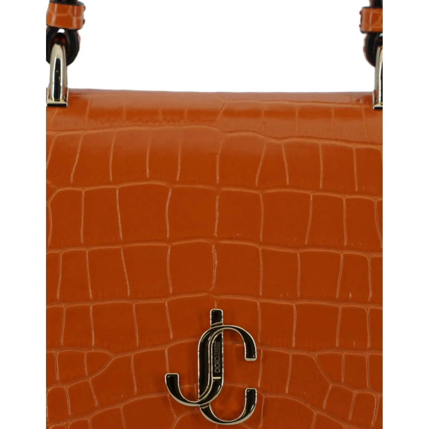 Jimmy Choo Orange Leather Top Handle and Shoulder Bag