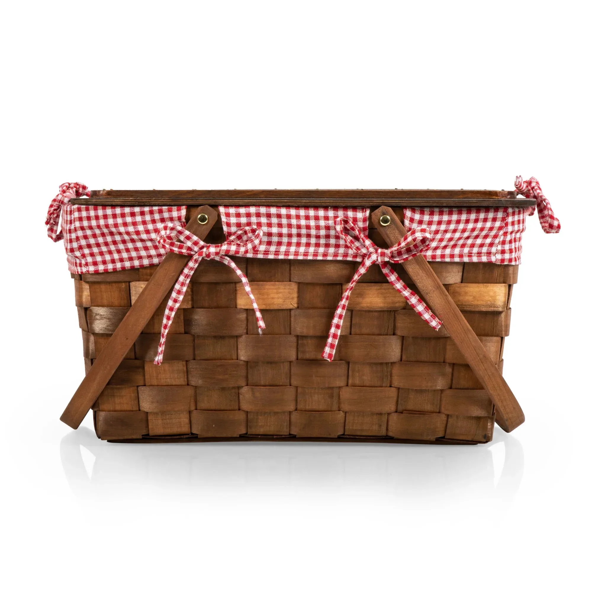 Kansas Handwoven Wood Picnic Basket