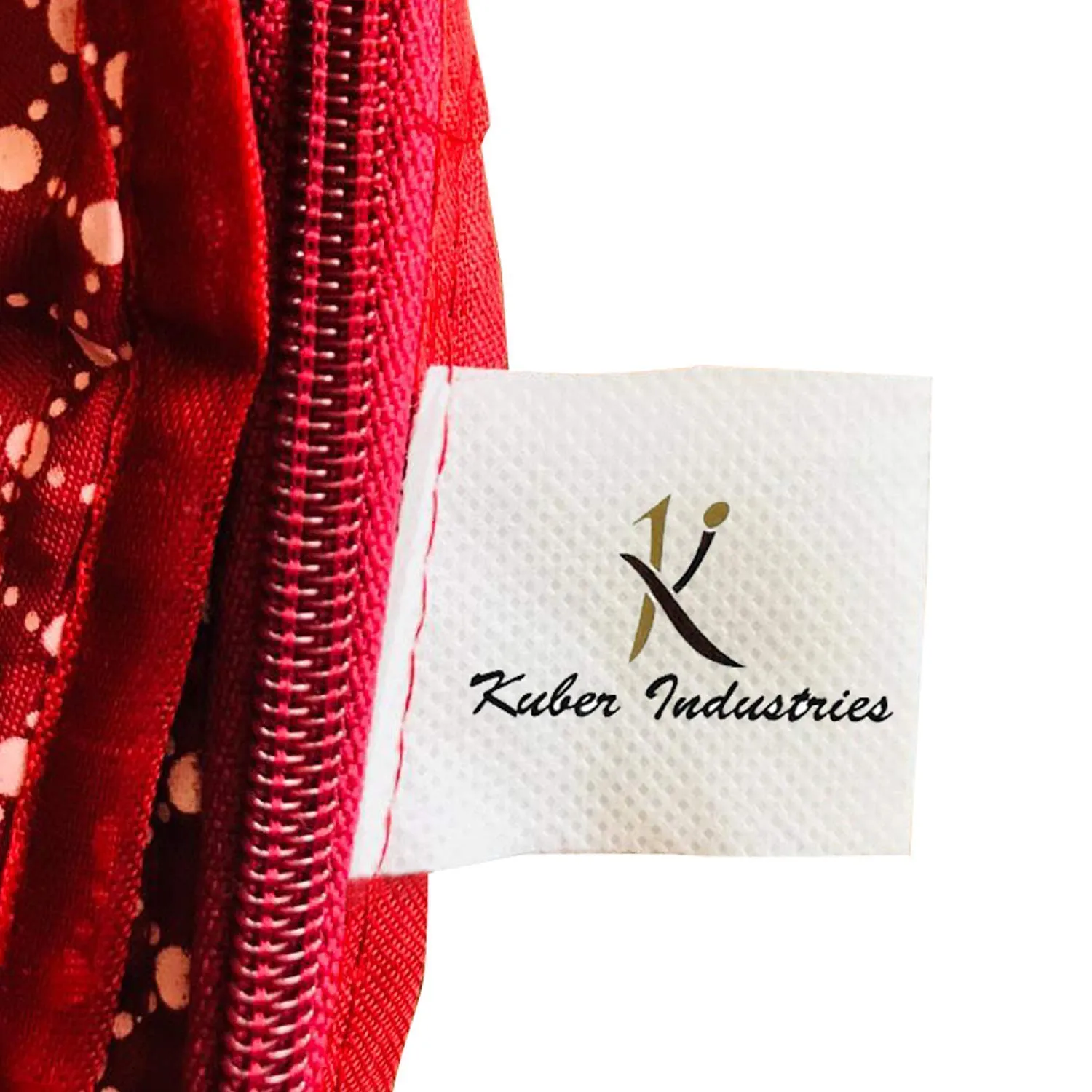 Kuber Industries Clothes Organizer For Wardrobe (Pack of 12) - Single Storage Organizer For Saree | Salwar Suit | Lehenga | Clothes - Dress Organizer For Wardrobe - Single Saree Covers With Zip (Red)