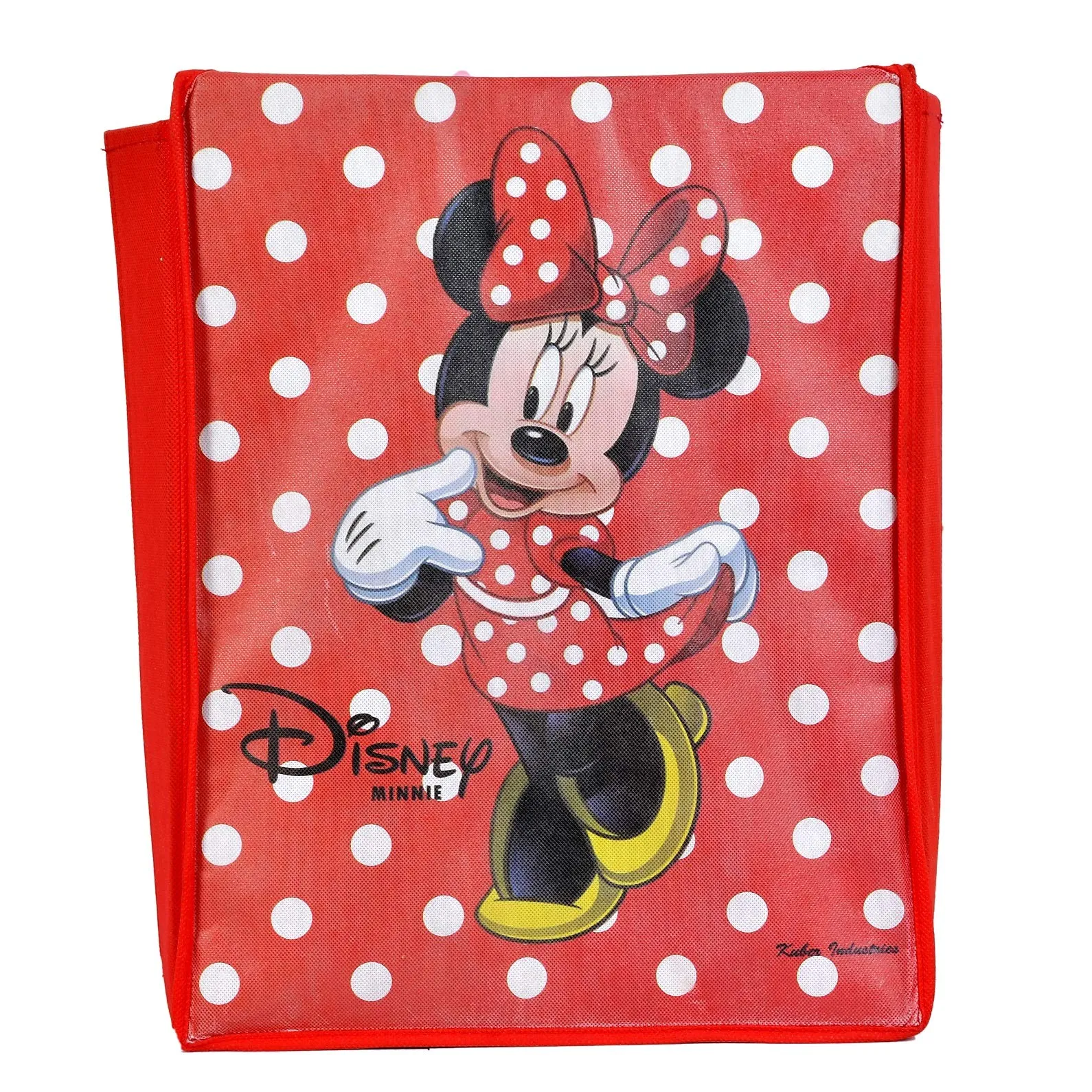 Kuber Industries Disney Mickey Minnie Mouse Print Non Woven 2 Pieces Fabric Foldable Shirt Cover Storage Organizer Box with with Lid, Extra Large (Black & Red)-KUBMART1729