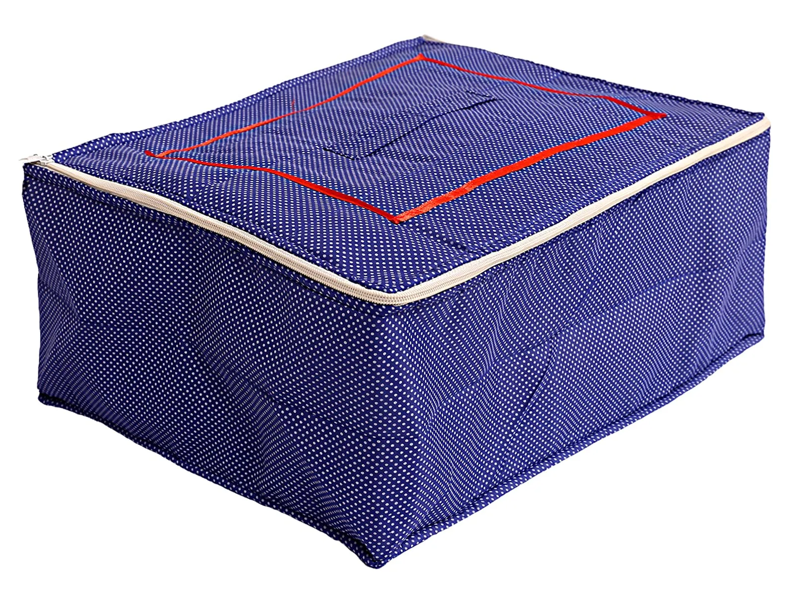 Kuber Industries Dot Printed Cotton Saree Cover, Clothes Organiser For Wardrobe, Storage Bag, Regular Clothes Storage Bag With Handle on Top-Pack of 2 (Blue)-HS_38_KUBMART20963