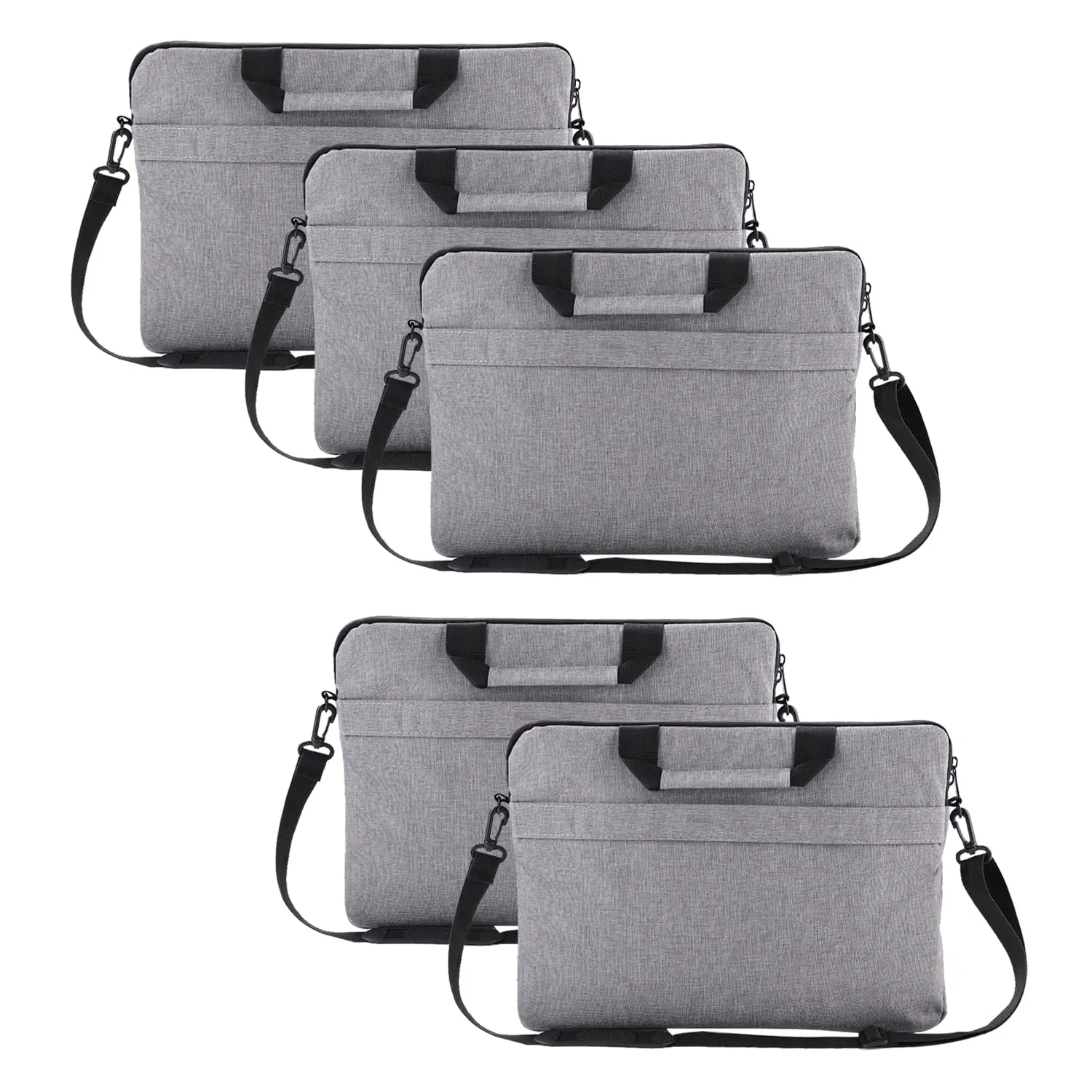 Kuber Industries Laptop Bag|Oxford Foam Padded Compartment|Detachable Strap Shoulder Bag|Laptop Bag For Men & Women|Compatible With 13”,14”,15” Devices|Grey (Pack Of 5)