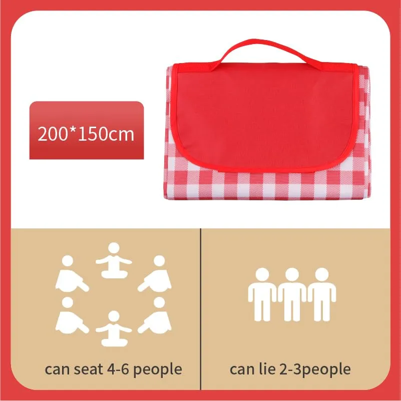 Kuber Industries Picnic Mat | Foldable Blanket for Picnic | Water Resistant Handy Mat | Portable Mat for Outdoor | Bag Design Picnic Mat | JY2207 | Red