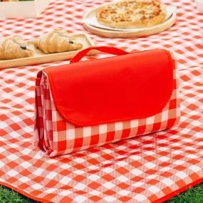 Kuber Industries Picnic Mat | Foldable Blanket for Picnic | Water Resistant Handy Mat | Portable Mat for Outdoor | Bag Design Picnic Mat | JY2207 | Red