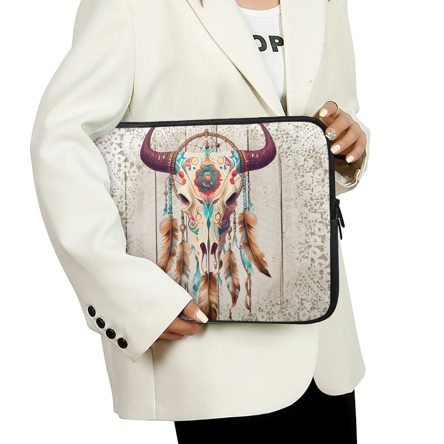 Laptop Sleeve - without handles - Boho Western Skull