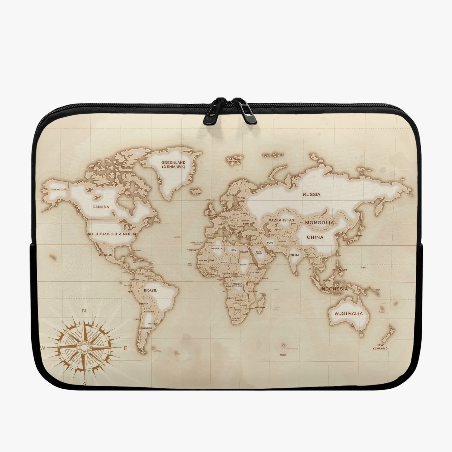 Laptop Sleeve - without handles - World Map