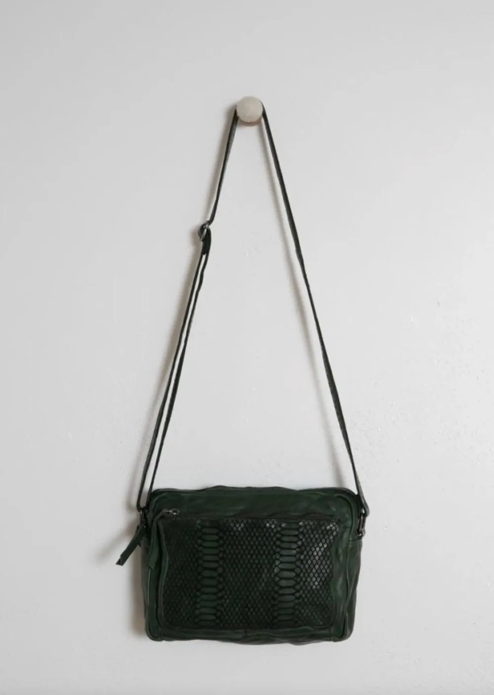 Leather Crossbody Bag Khaki