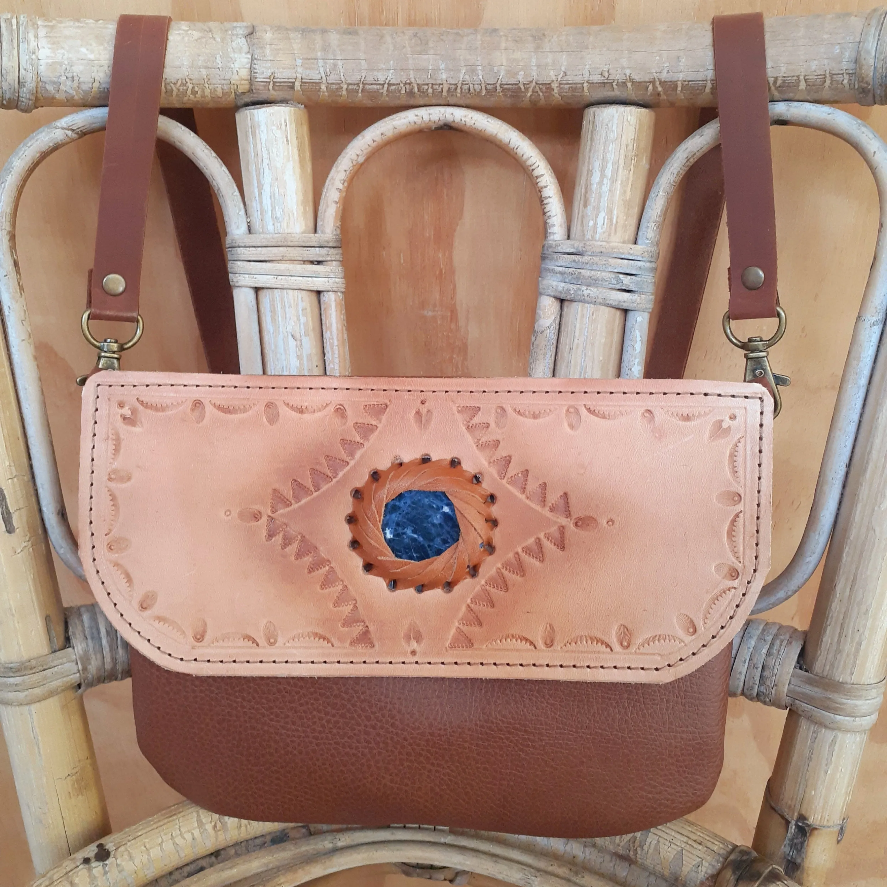 Leather Gemstone Bag