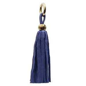 Leather Tassel -Blue-Gray