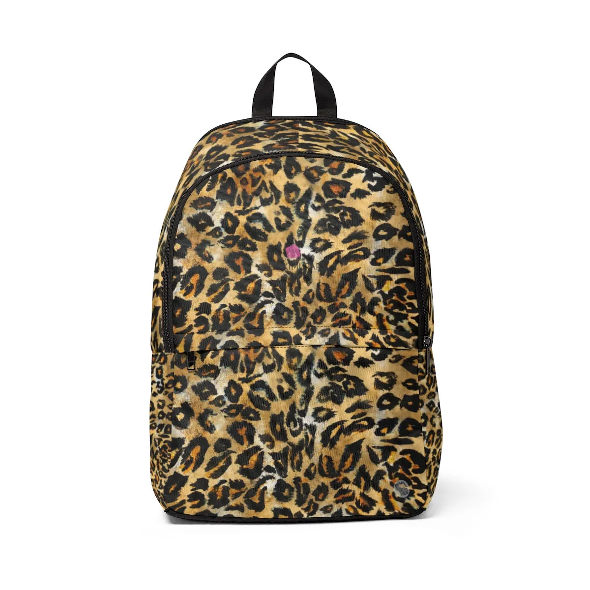 Leopard Print Backpack, Best Animal Skin Faux Fur Print Unisex Large Size Fabric Designer Backpack Bag