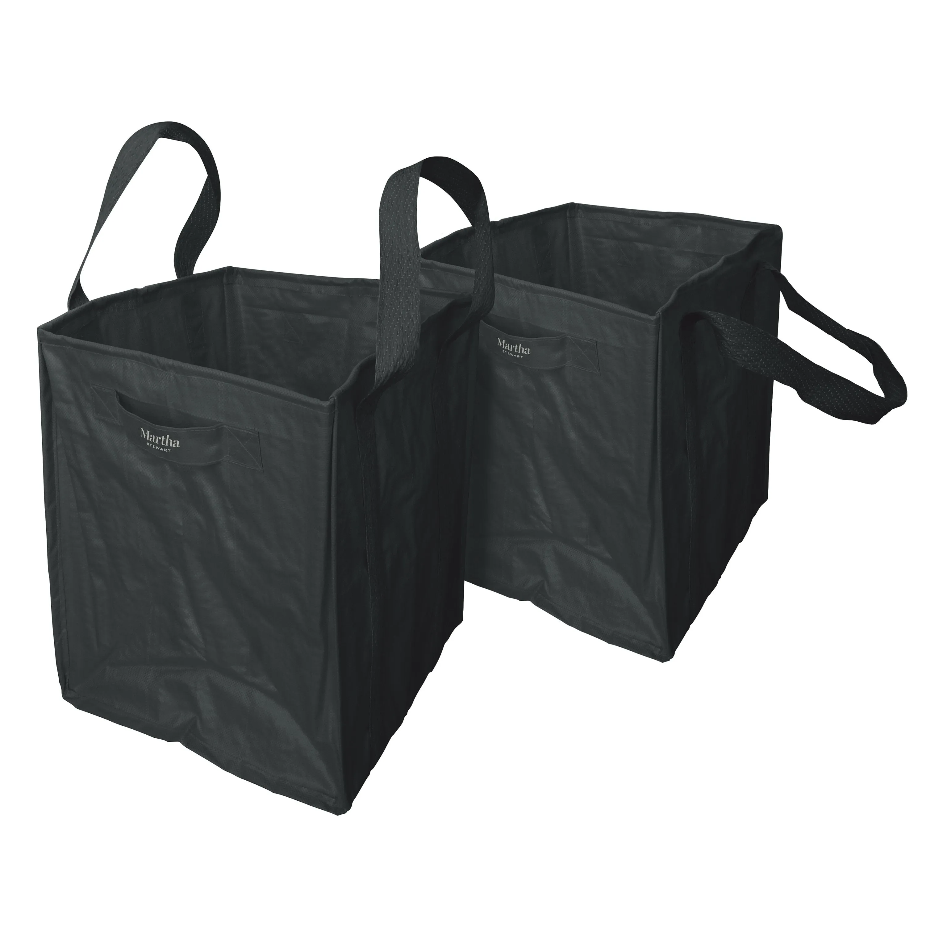 Martha Stewart MTS-MLB2-MBK 2-Pk. 20-In x 20-In x 24-In Garden Reusable Leaf Bag, Black