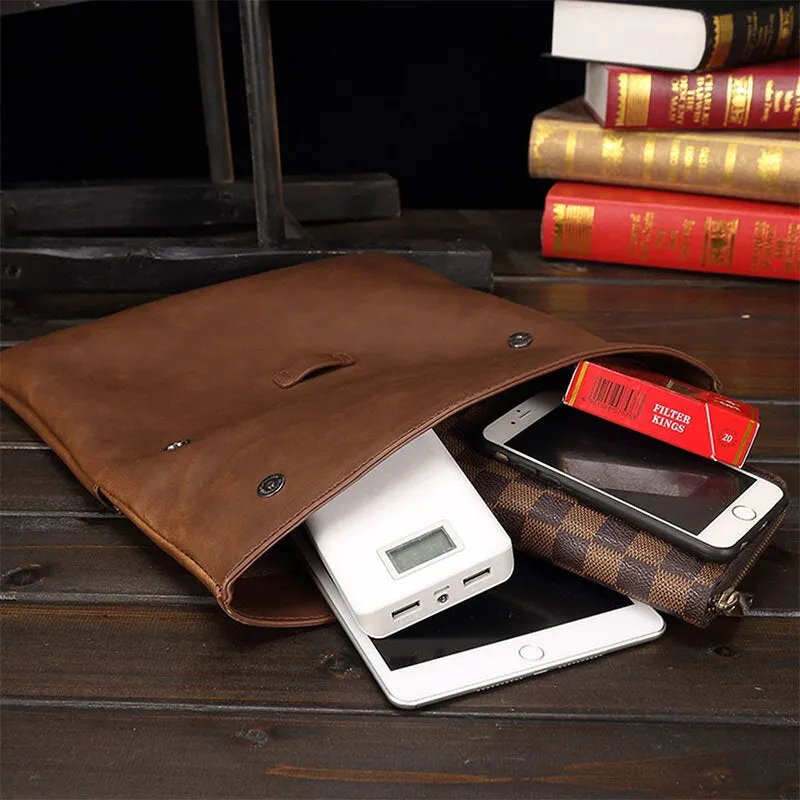 Men PU Soft Leather Thin Hasp Crossbody Bags Retro Wear Resistant Large Capacity Handbag Shoulder Bag