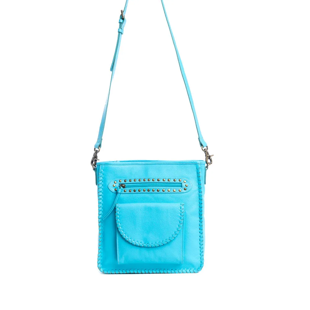 Ninnekah Leather Bag In Sky Blue