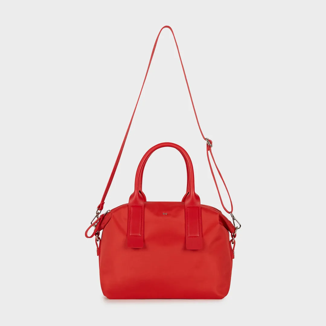 NOLAN MEDIUM NYLON HANDBAG SCARLET