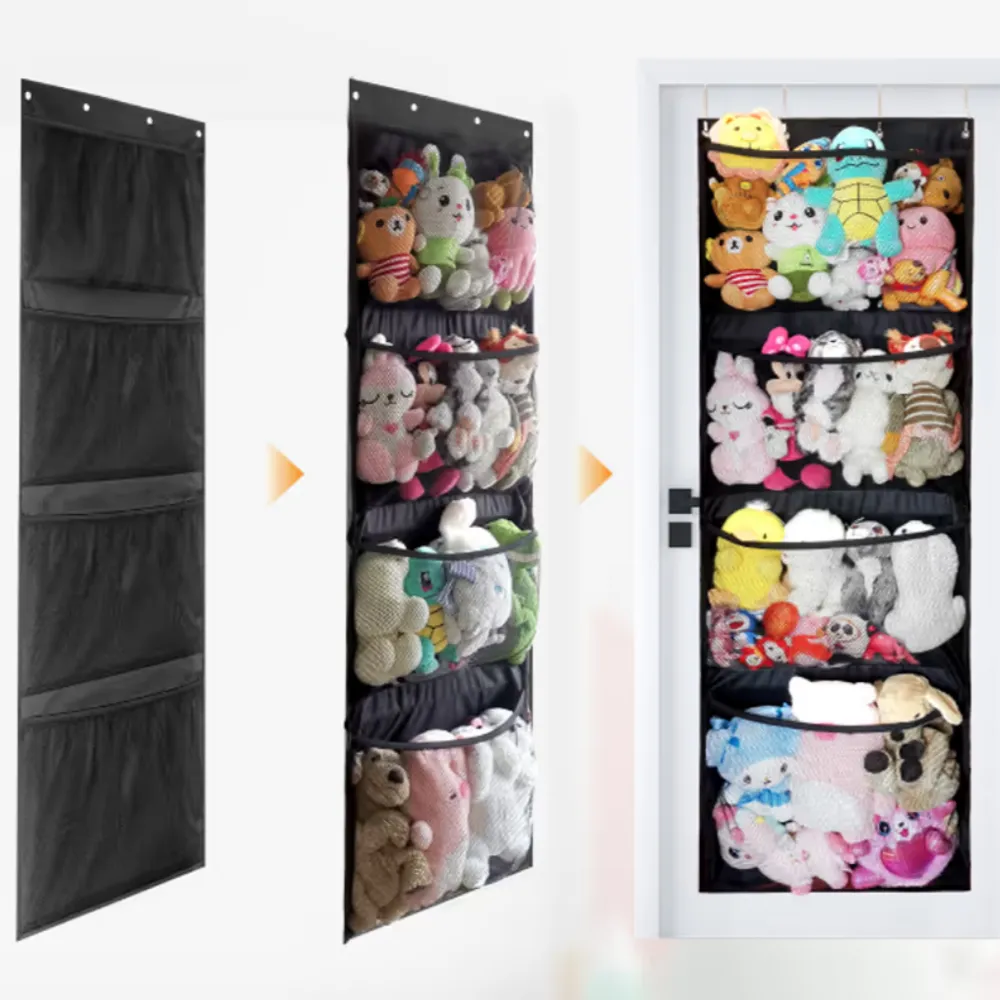 Over Door Stuffed Animal Storage 4 Large Pockets (22*64.5 IN)