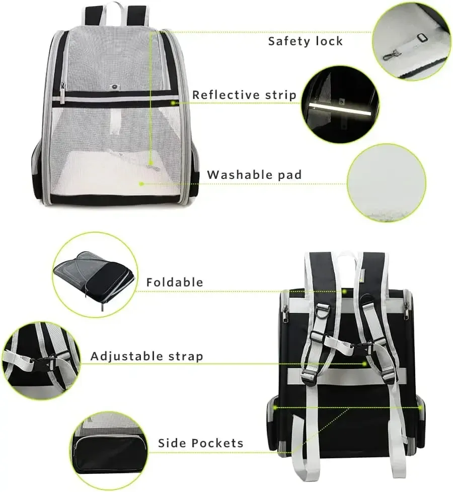 Pet Carrier Bag Breathable Foldable Portable Cat Backpack Outdoor Travel Transport Bag For Cats And Puppy Carrying Pet Supplies