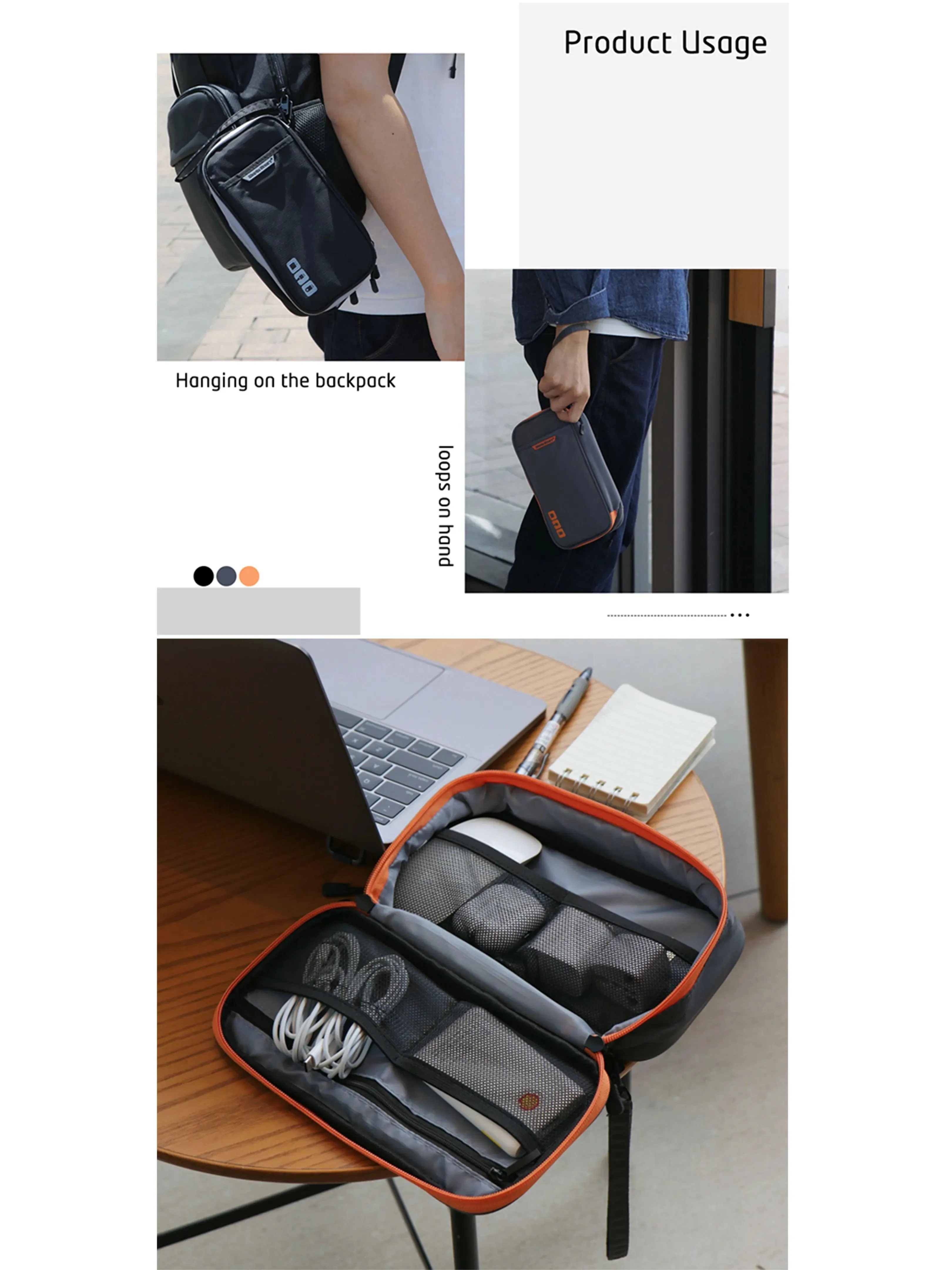 Portable Gadget Organizer & Cable Bag: Waterproof Travel Case for Electronic Accessories