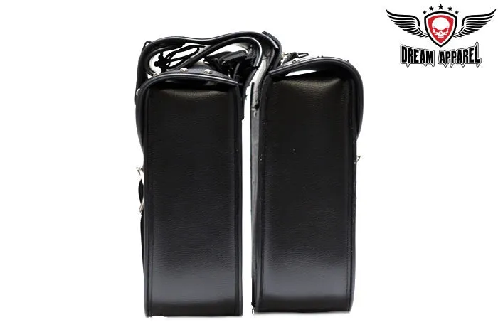 PVC Motorcycle Saddlebag With Studs & Quick Release