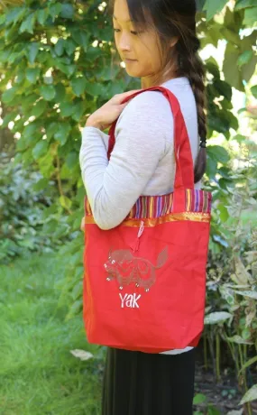 Red Yak Bag with Bhutanese Trim