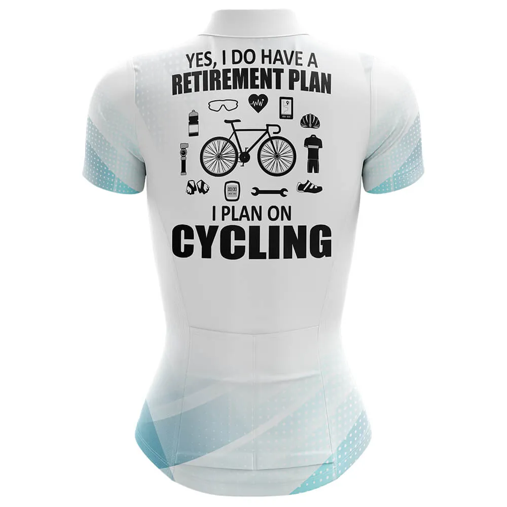 Retirement Plan White Women's Short Sleeve Cycling Jersey