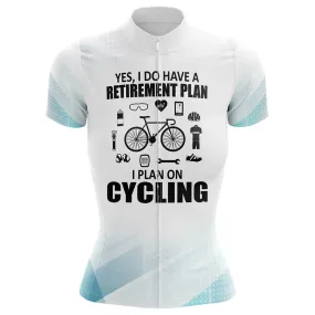 Retirement Plan White Women's Short Sleeve Cycling Jersey