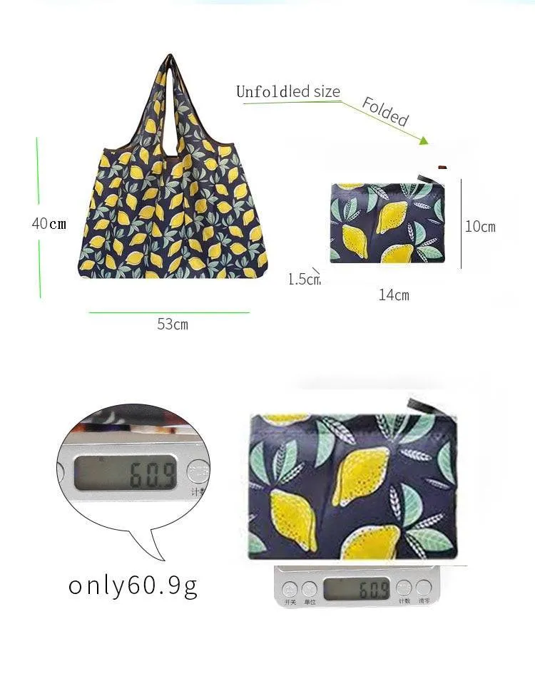 Reusable Shopping Bags - Eco-Friendly Foldable Groceries Pouch - Washable and Waterproof