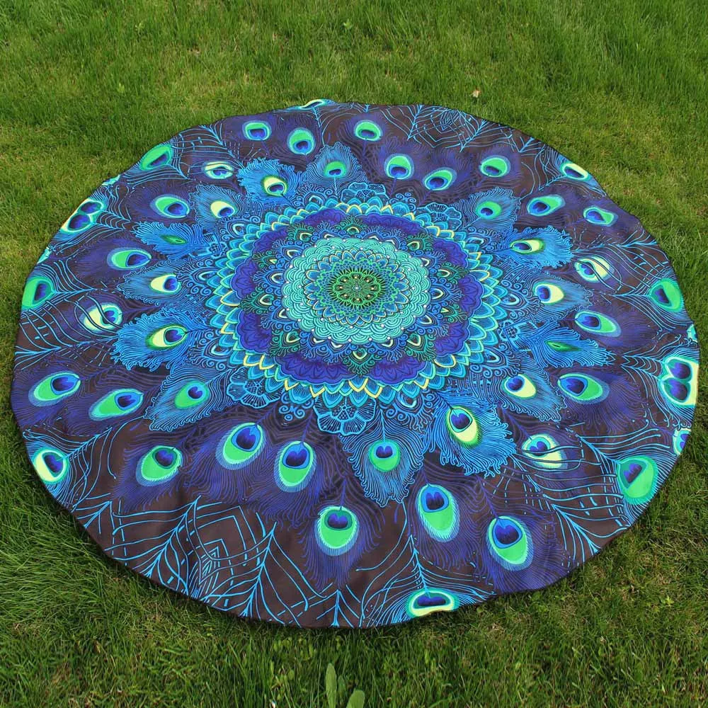 Round Printing Hippie Tapestry Beach Picnic Throw Yoga Mat Towel Blanket