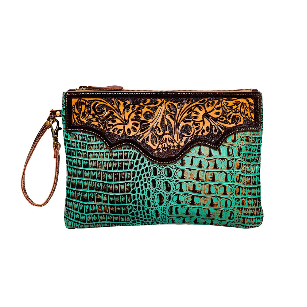 Sipala Hand-tooled Clutch Bag