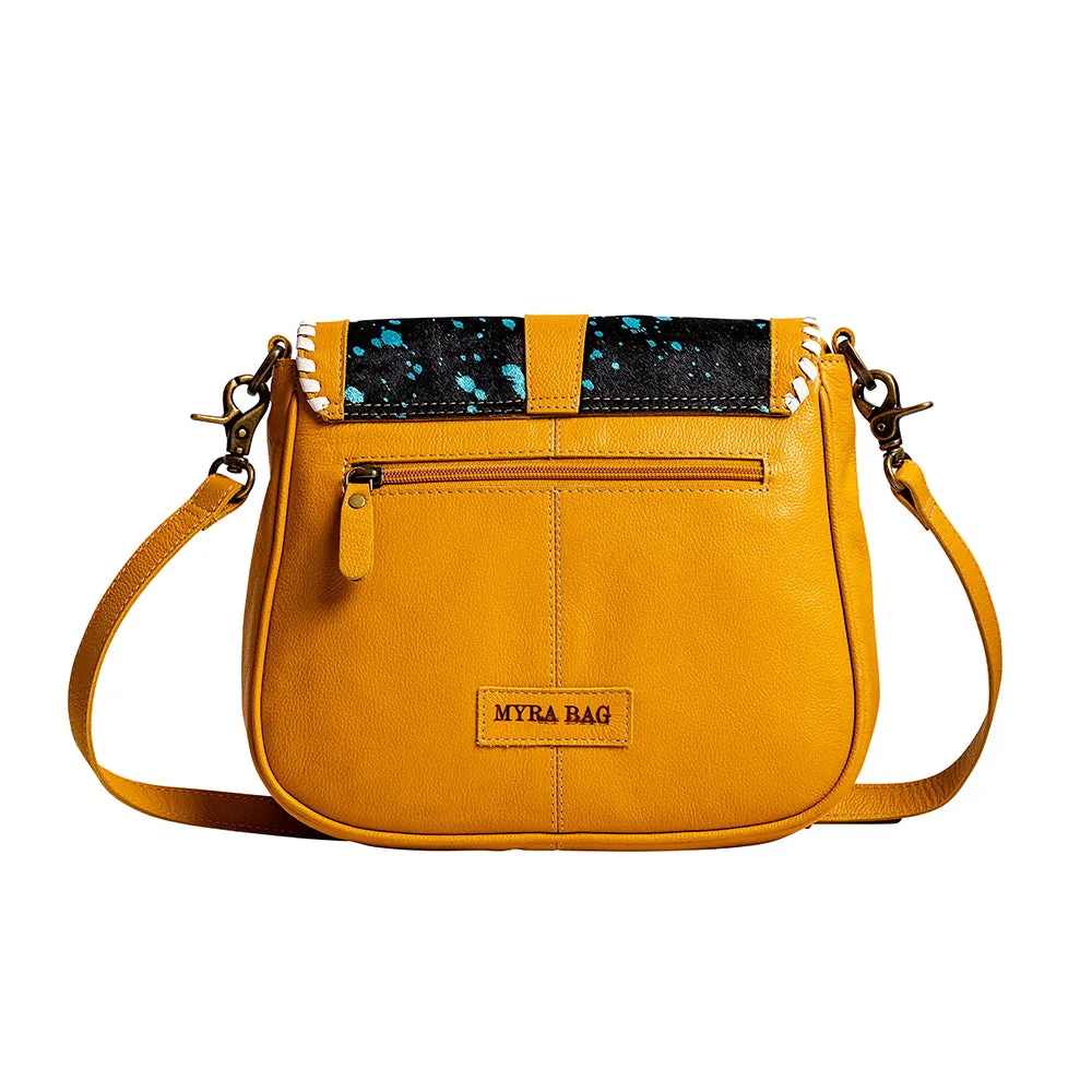 Skyviews Leather & Hairon Bag in Yellow